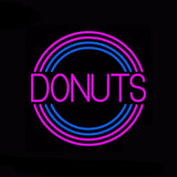 Hot Pink Round Donuts Neon Bulbs Sign 24x24 -  - TheLedHeroes