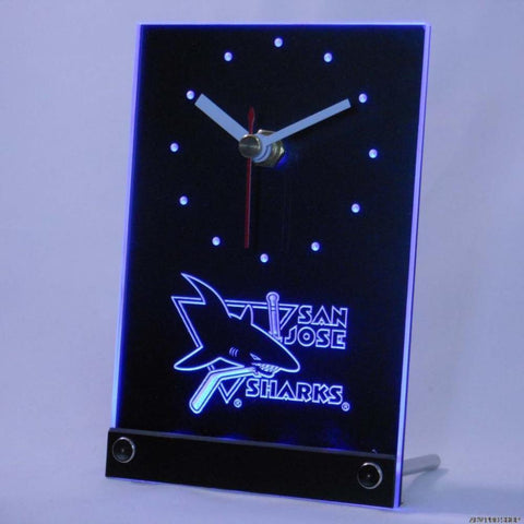 San Jose Sharks Desk LED Clock - Blue - TheLedHeroes