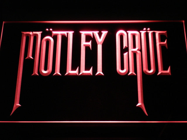 Motley Crue Band Rock Bar LED Sign - Red - TheLedHeroes
