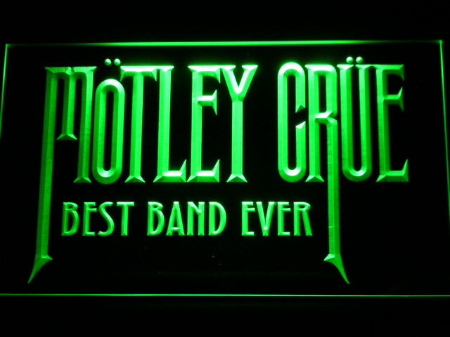 Motley Crue Best Band Ever LED Sign - Green - TheLedHeroes