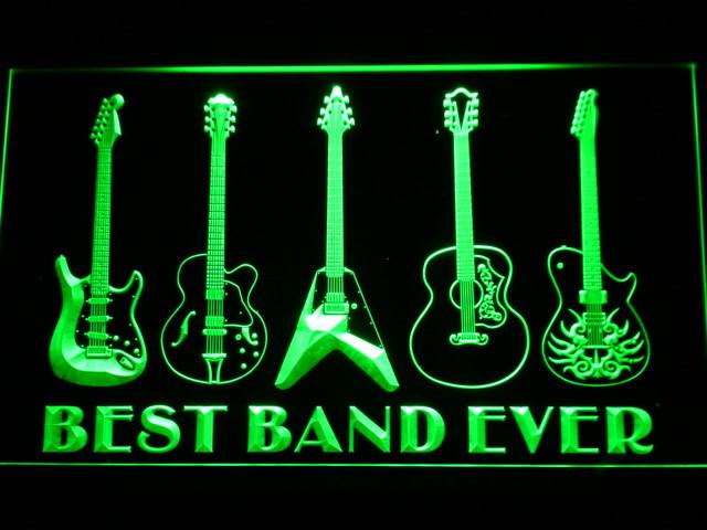 Guitar Weapon Best Band Ever LED Neon Sign USB - Green - TheLedHeroes