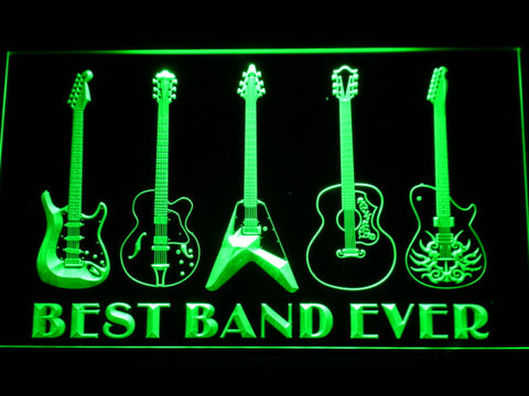 FREE Guitar Weapon Best Band Ever LED Sign - Green - TheLedHeroes