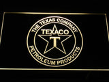 TEXACO PORCELAIN GAS PUMP Bar LED Neon Sign USB - Yellow - TheLedHeroes