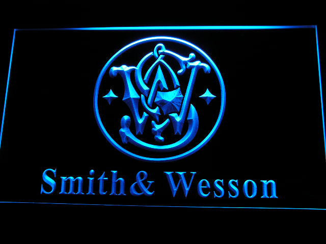 FREE Smith Wesson Gun Firearms LED Sign - Blue - TheLedHeroes
