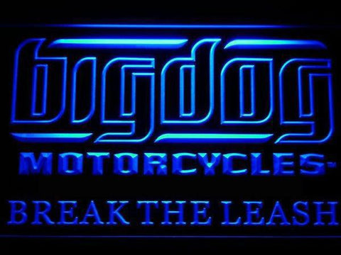 Big Dog Motorcycle LED Neon Sign Electrical - Blue - TheLedHeroes