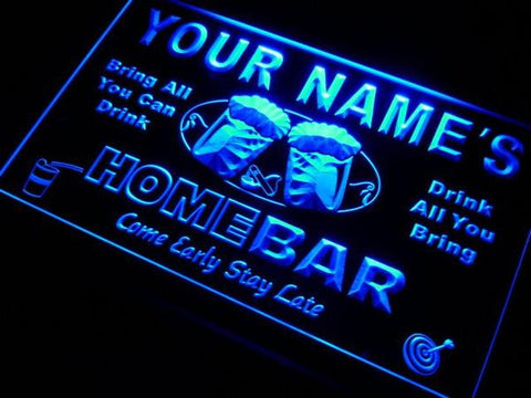 Home Bar Beer Name Personalized Custom LED Sign - Blue - TheLedHeroes