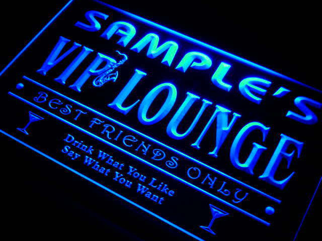VIP Lounge Best Friends Only Name Personalized Custom LED Sign - Bleu - TheLedHeroes