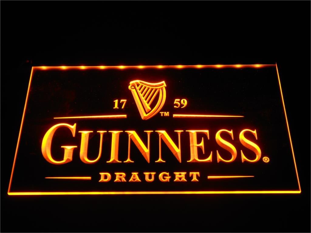 Guinness Draught LED Neon Sign USB - Orange - TheLedHeroes