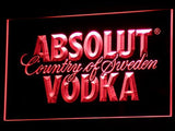 Absolut Vodka Country of Sweden LED Sign - Red - TheLedHeroes
