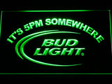 Bud Light It's 5 pm Somewhere Bar LED Sign - Green - TheLedHeroes