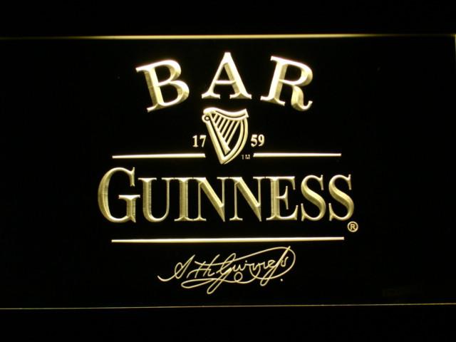 Guinness BAR LED Neon Sign Electrical - Yellow - TheLedHeroes