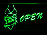 Coors Light Bikini Beer OPEN Bar LED Sign - Green - TheLedHeroes