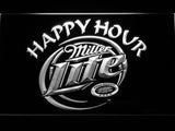 Miller Lite Happy Hour Beer Bar LED Sign - White - TheLedHeroes