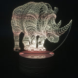 Rhinoceros 3D LED LAMP -  - TheLedHeroes