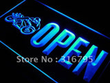 OPEN Motorcycles Auto Shop Car LED Sign - Blue - TheLedHeroes