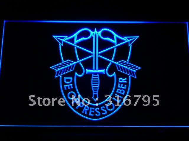 USASFC US Army Special Forces LED Neon Sign USB - Blue - TheLedHeroes