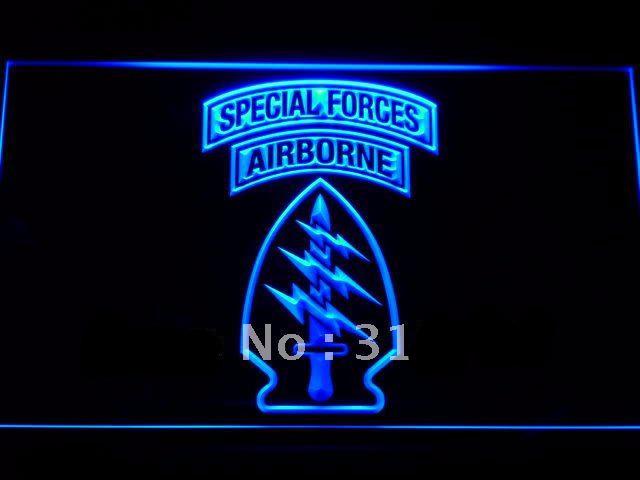 US Army Special Forces Air Borne LED Neon Sign Electrical - Blue - TheLedHeroes