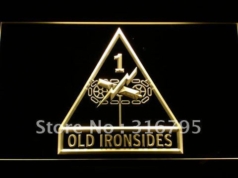 US Army 1st First Armored Division LED Neon Sign Electrical - Yellow - TheLedHeroes