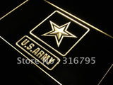 U.S. Army Military Star Badge LED Light Sign - Yellow - TheLedHeroes