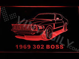 Ford 302 Boss 1969 LED Neon Sign USB - Red - TheLedHeroes