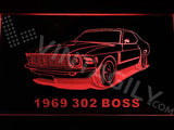 Ford 302 Boss 1969 LED Neon Sign Electrical - Red - TheLedHeroes