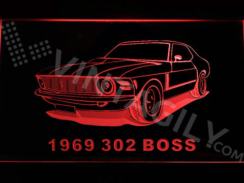 Ford 302 Boss 1969 LED Sign - Red - TheLedHeroes