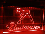 Budweiser Girl LED Neon Sign USB - Red - TheLedHeroes
