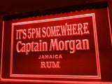 FREE Captain Morgan Jamaica Rum It's 5pm Somewhere LED Sign - Red - TheLedHeroes