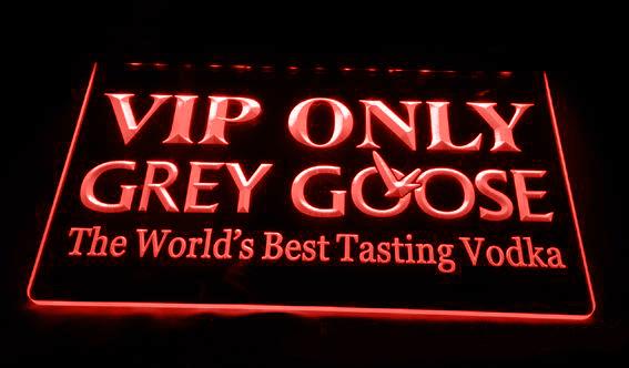 Grey Goose VIP Only LED Neon Sign Electrical - Red - TheLedHeroes