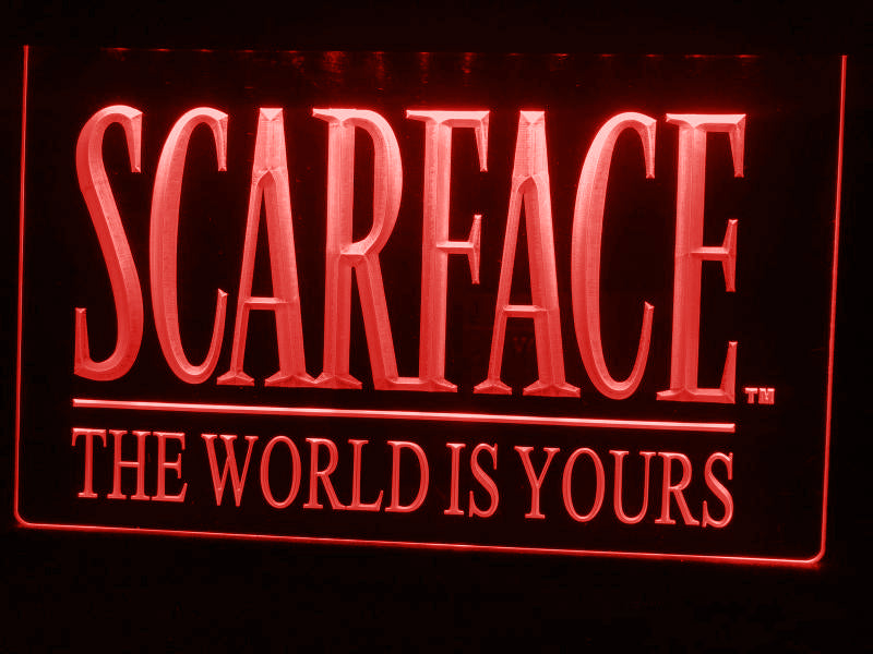 FREE Scarface The World is Yours LED Sign - Red - TheLedHeroes