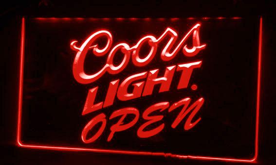 Coors Light Open LED Neon Sign Electrical - Red - TheLedHeroes