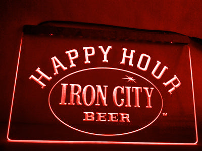 FREE Iron City Beer Happy Hour LED Sign - Red - TheLedHeroes