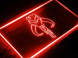 Star Wars Boba Fett Mandalorian Skull LED Neon Sign USB - Red - TheLedHeroes