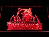 Minnesota Timberwolves 2 LED Neon Sign Electrical - Red - TheLedHeroes
