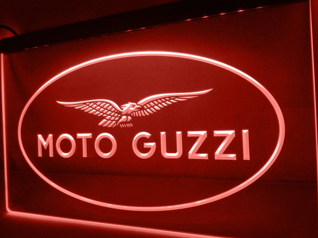 Moto Guzzi Motorcycle LED Neon Sign USB - Red - TheLedHeroes