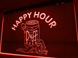 Duff Happy Hour (2) LED Neon Sign USB - Red - TheLedHeroes