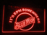 Blue Moon It's 5pm Somewhere LED Neon Sign USB - Red - TheLedHeroes
