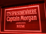 Captain Morgan Jamaica Rum It's 5pm Somewhere LED Neon Sign USB - Red - TheLedHeroes