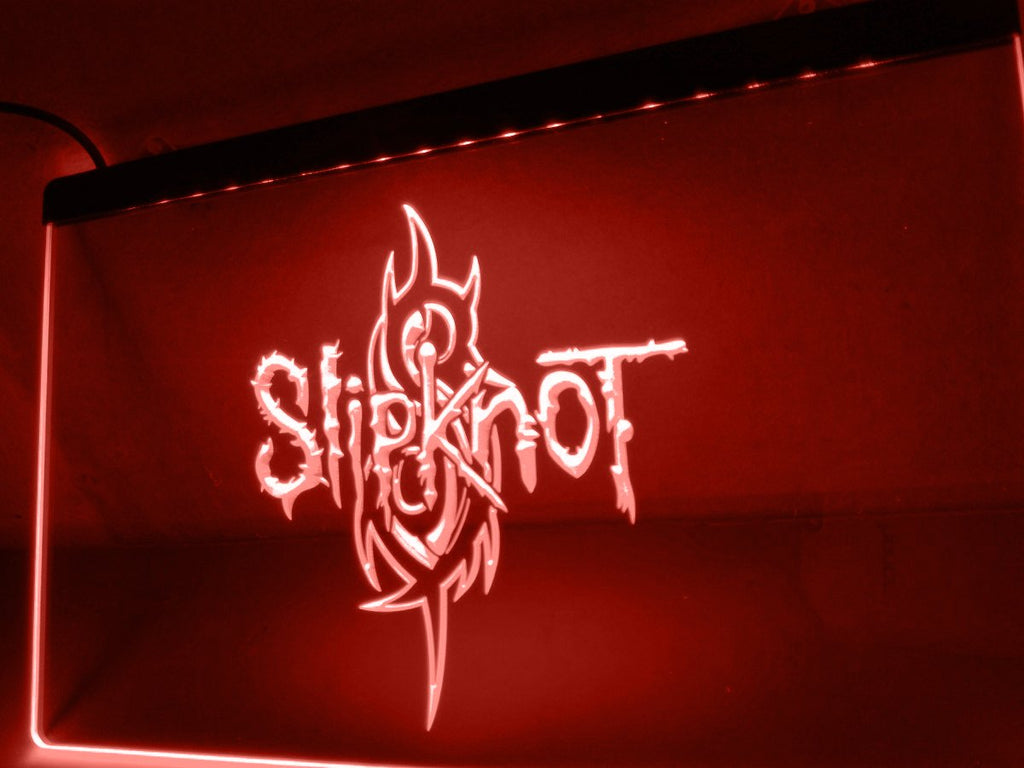 Slipknot Band Logo Rock n Roll LED Neon Sign USB - Red - TheLedHeroes