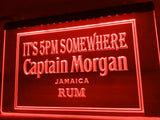 Captain Morgan Jamaica Rum It's 5pm Somewhere LED Neon Sign Electrical - Red - TheLedHeroes