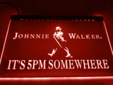 Johnnie Walker It's 5pm Somewhere LED Neon Sign Electrical - Red - TheLedHeroes