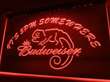 Budweiser Chameleon It's 5pm Somewhere LED Neon Sign Electrical - Red - TheLedHeroes