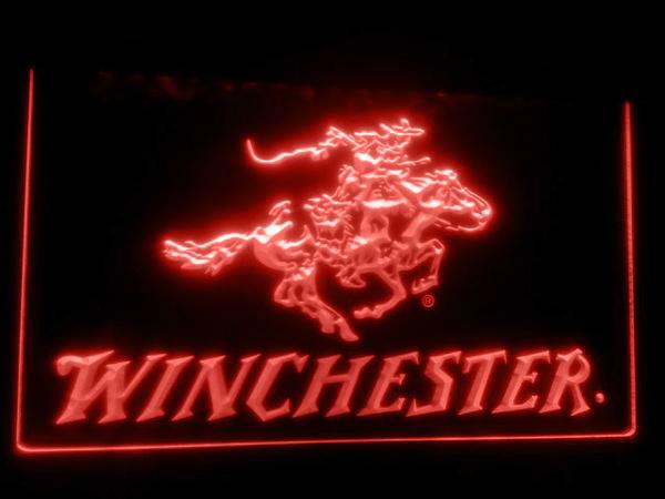 Winchester Firearms Gun Logo LED Neon Sign USB - Red - TheLedHeroes