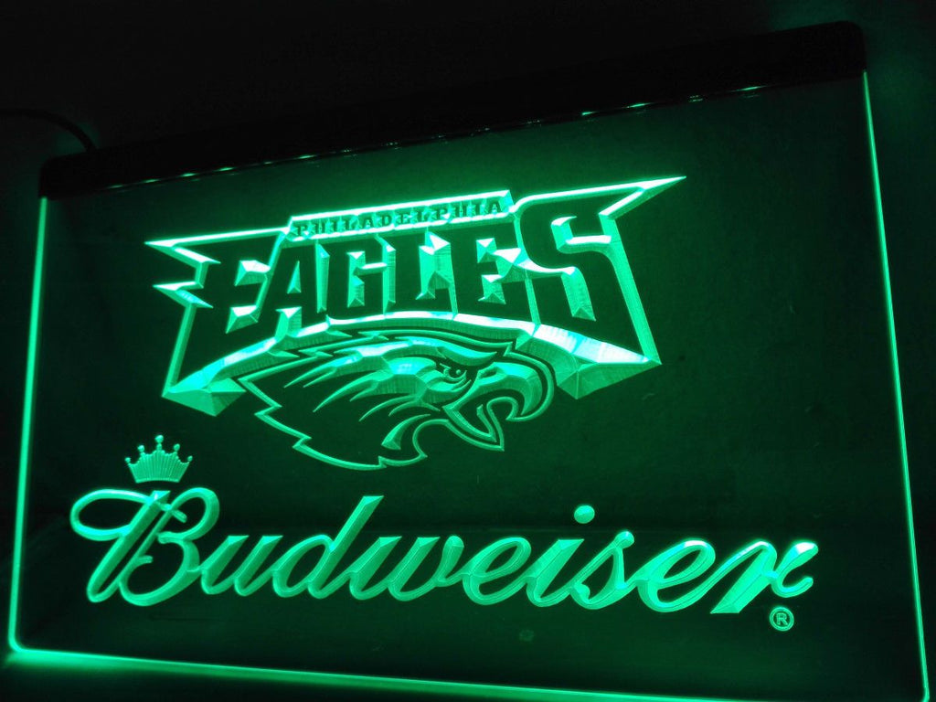 Philadelphia Eagles Budweiser LED Neon Sign USB - Green - TheLedHeroes