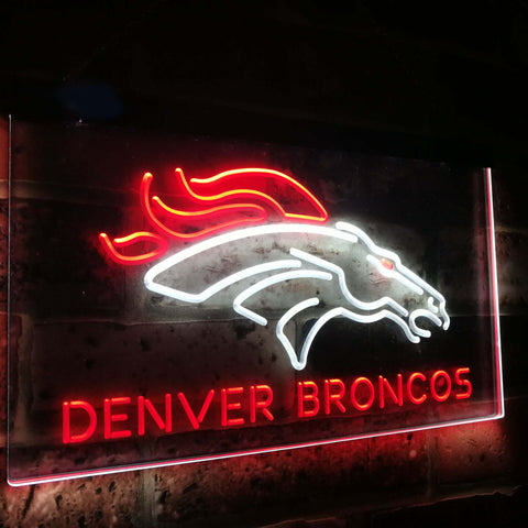 Denver Broncos Dual Color Led Sign - Normal Size (12x8.5in) - TheLedHeroes