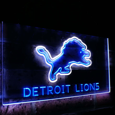 Detroit Lions Dual Color Led Sign - Normal Size (12x8.5in) - TheLedHeroes