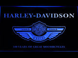 Harley Davidson 100 Years LED Neon Sign USB - Blue - TheLedHeroes