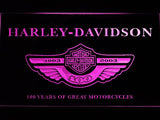 Harley Davidson 100 Years LED Neon Sign USB - Purple - TheLedHeroes