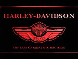 Harley Davidson 100 Years LED Neon Sign USB - Red - TheLedHeroes