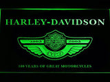 Harley Davidson 100 Years LED Neon Sign USB - Green - TheLedHeroes